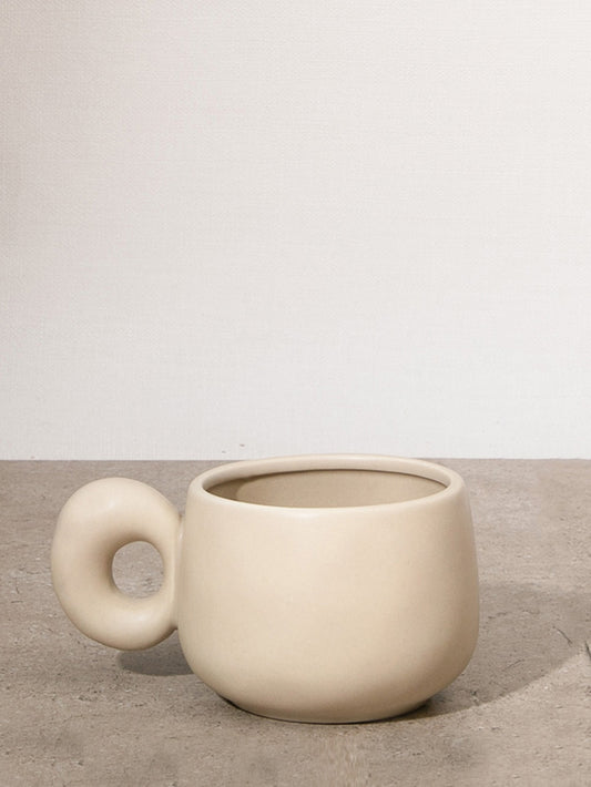 Irregular Mug With Bubble Handle Nude