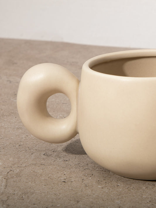 Irregular Mug With Bubble Handle Nude