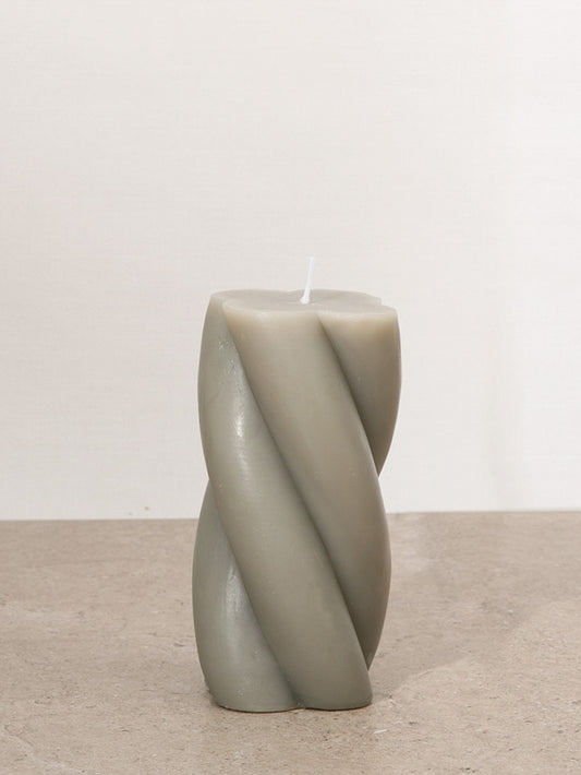 Grey Twisted Candle