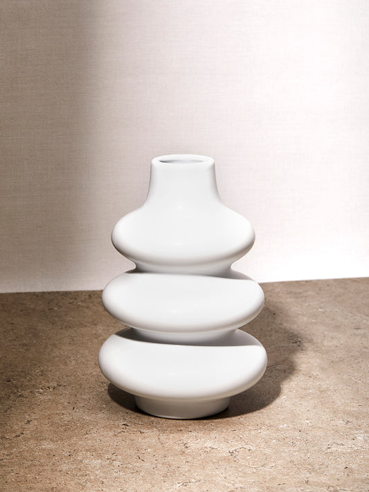 White Stoneware Bubble Vase