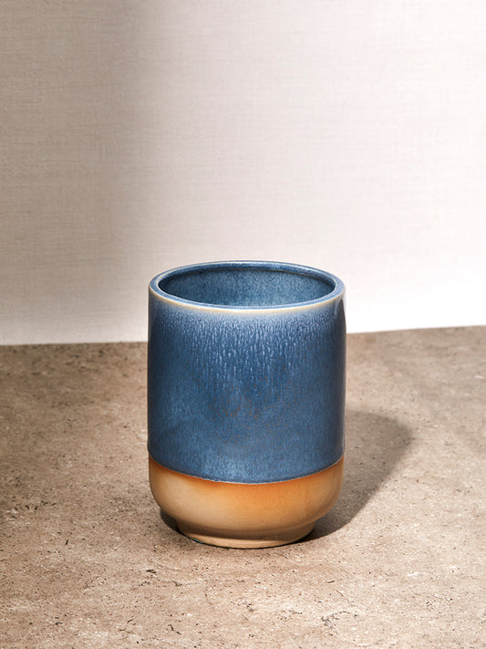 Mediterranean Blue Two Toned Vase