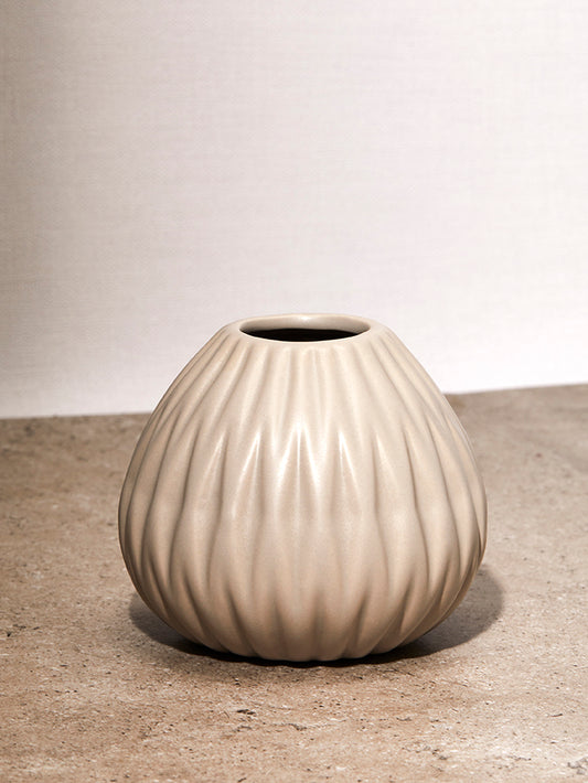 Small Beige Geometric Vase