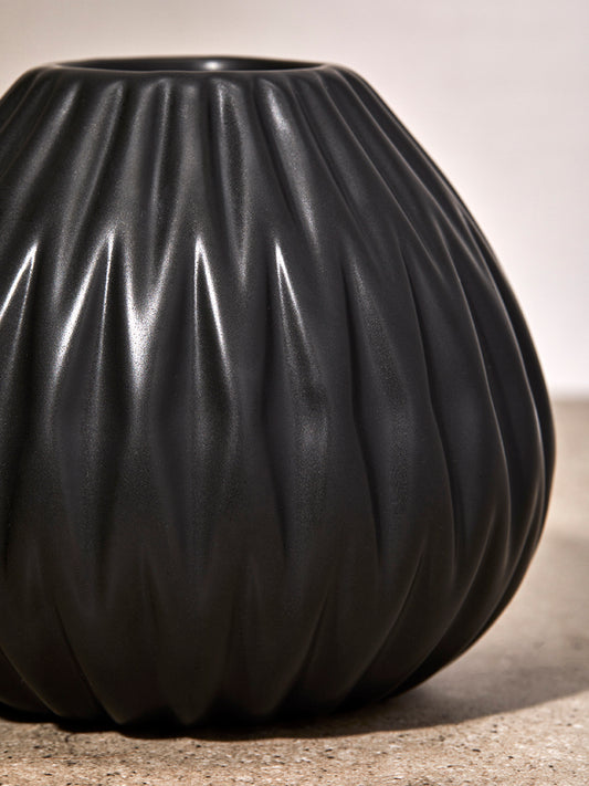 Small Black Geometric Vase