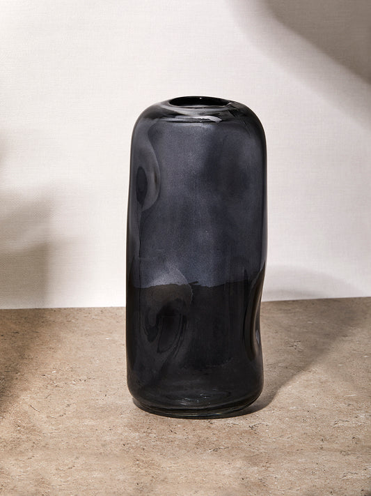 Tall Irregular Black Vase