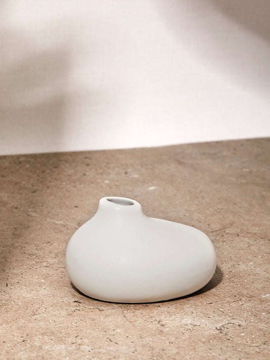 Pebble Stoneware Vase White