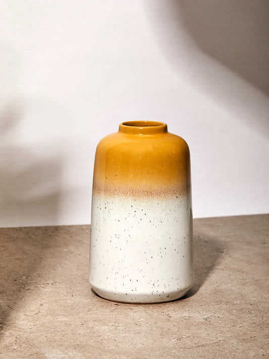 Two Tone Yellow Speckle Vase