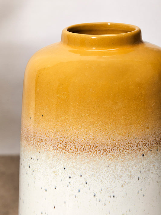 Two Tone Yellow Speckle Vase