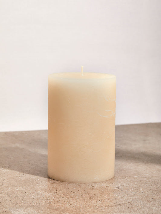 Cream Rustic Pillar Candle