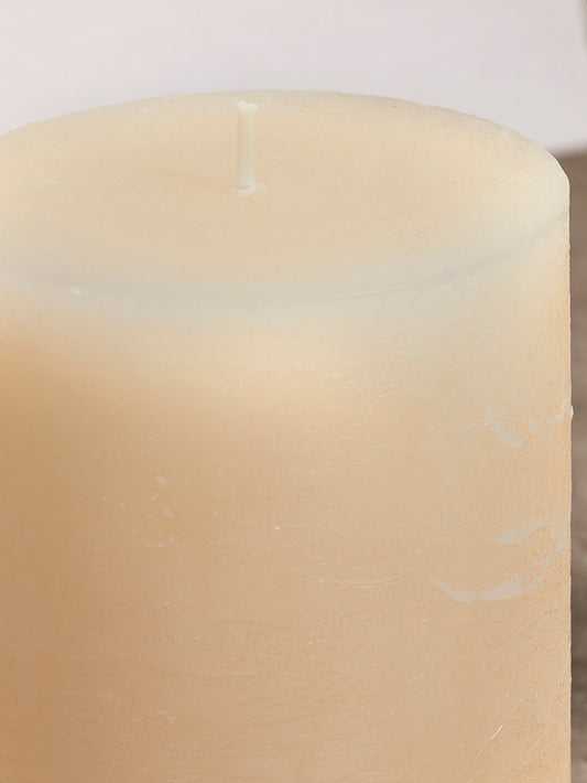 Cream Rustic Pillar Candle