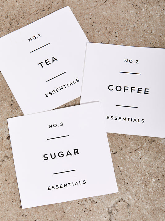 Pack Of 3 Essential Labels- Tea, Coffee & Sugar
