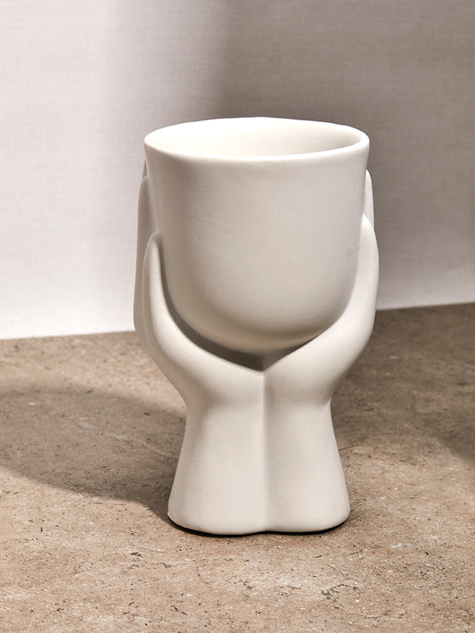 Hand Vase White