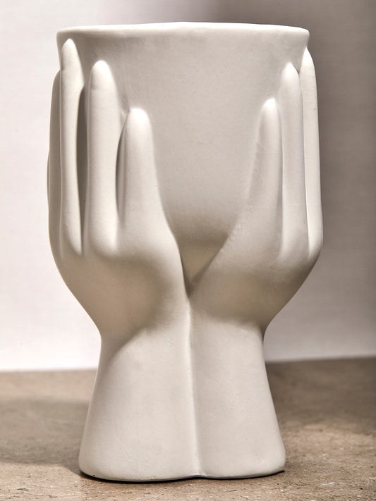 Hand Vase White