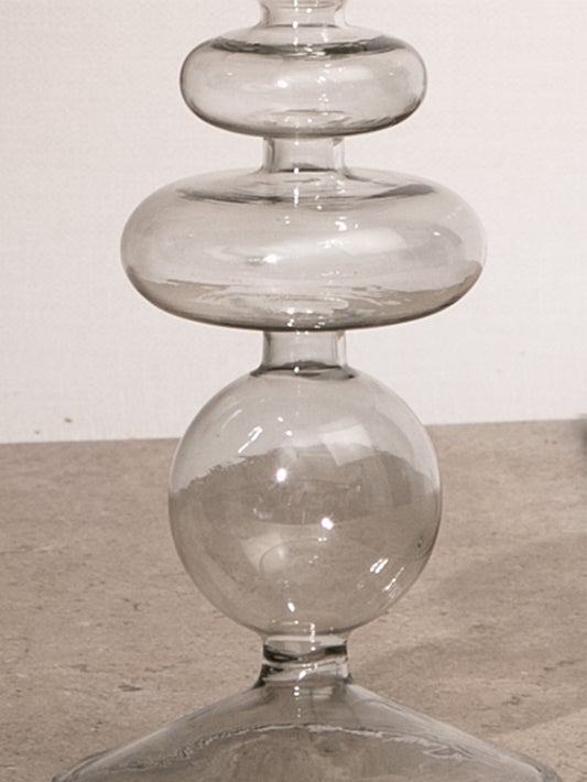Clear Glass Bubble Candle Holder
